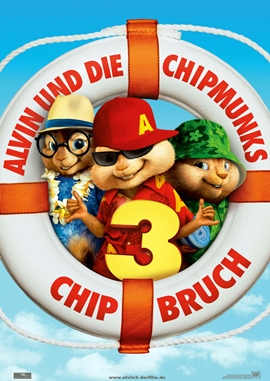 Alvin und die Chipmunks 3 – Chipbruch – deutsches Filmplakat – Film-Poster Kino-Plakat deutsch