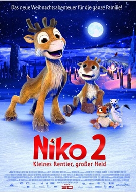 Niko 2 – Kleines Rentier, großer Held – deutsches Filmplakat – Film-Poster Kino-Plakat deutsch