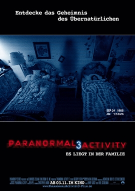 Paranormal Activity 3 – deutsches Filmplakat – Film-Poster Kino-Plakat deutsch